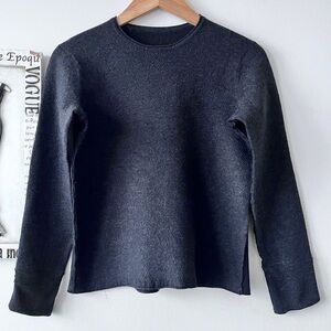 Rag & Bone Minimalist Charcoal Gray Wool Blend Crew Neck Sweater Women’s Size S